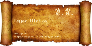 Meyer Ulrika névjegykártya